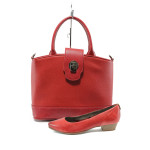 Червен комплект обувки и чанта - елегантен стил за пролетта и лятото N 10008303