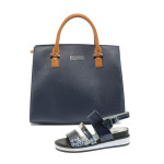 Син комплект обувки и чанта - удобство и стил за лятото N 10008304