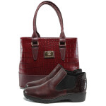 Винен комплект обувки и чанта - удобство и стил за есента и зимата N 10009339