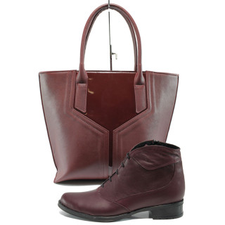 Винен комплект обувки и чанта - удобство и стил за есента и зимата N 10009665
