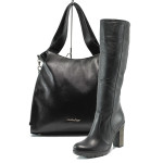 Черен комплект обувки и чанта - удобство и стил за есента и зимата N 10009700