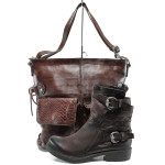 Винен комплект обувки и чанта - удобство и стил за есента и зимата N 10009702