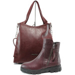 Винен комплект обувки и чанта - удобство и стил за есента и зимата N 10009704