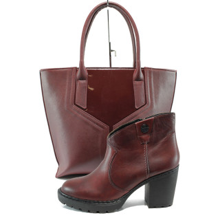 Винен комплект обувки и чанта - удобство и стил за есента и зимата N 10009730