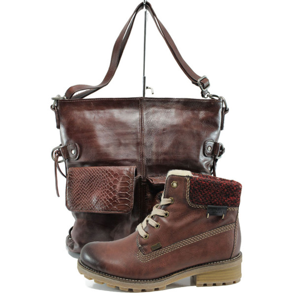 Винен комплект обувки и чанта - удобство и стил за есента и зимата N 10009733