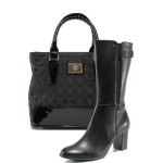 Черен комплект обувки и чанта - удобство и стил за есента и зимата N 10009736