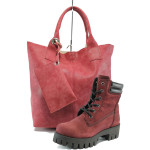 Винен комплект обувки и чанта - удобство и стил за есента и зимата N 10009744
