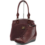 Винен комплект обувки и чанта - удобство и стил за есента и зимата N 10009752