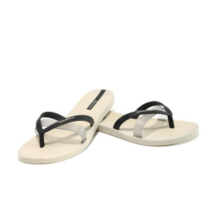 Бежови анатомични дамски чехли, pvc материя - всекидневни обувки за лятото N 100010707