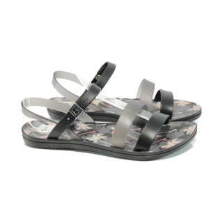 Черни анатомични дамски сандали, pvc материя - всекидневни обувки за лятото N 100010708