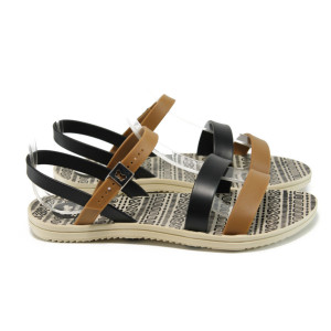 Бежови анатомични дамски сандали, pvc материя - всекидневни обувки за лятото N 100010711