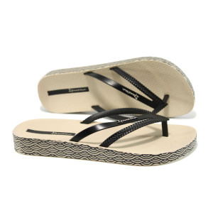 Бежови анатомични дамски чехли, pvc материя - ежедневни обувки за лятото N 100010697