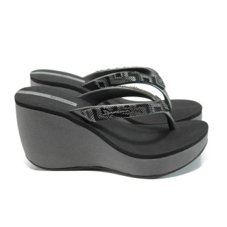 Черни анатомични дамски чехли, pvc материя - ежедневни обувки за лятото N 100010725