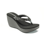 Черни анатомични дамски чехли, pvc материя - ежедневни обувки за лятото N 100010725