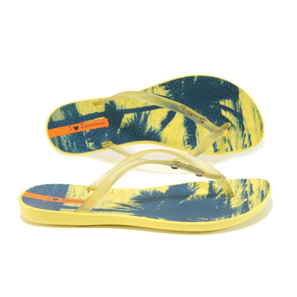 Жълти анатомични дамски чехли, pvc материя - ежедневни обувки за лятото N 100010723
