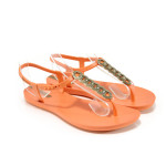 Оранжеви дамски сандали, pvc материя - ежедневни обувки за лятото N 100010718