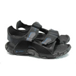 Черни анатомични мъжки сандали, pvc материя - ежедневни обувки за лятото N 100010747