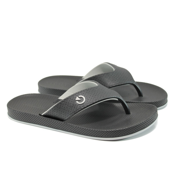 Черни анатомични мъжки чехли, pvc материя - ежедневни обувки за лятото N 100010743