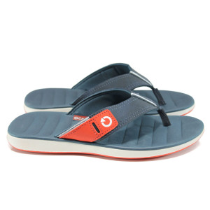 Сини анатомични мъжки чехли, pvc материя - ежедневни обувки за лятото N 100010741