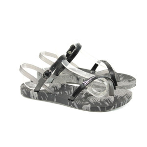 Черни анатомични дамски сандали, pvc материя - ежедневни обувки за лятото N 100010728