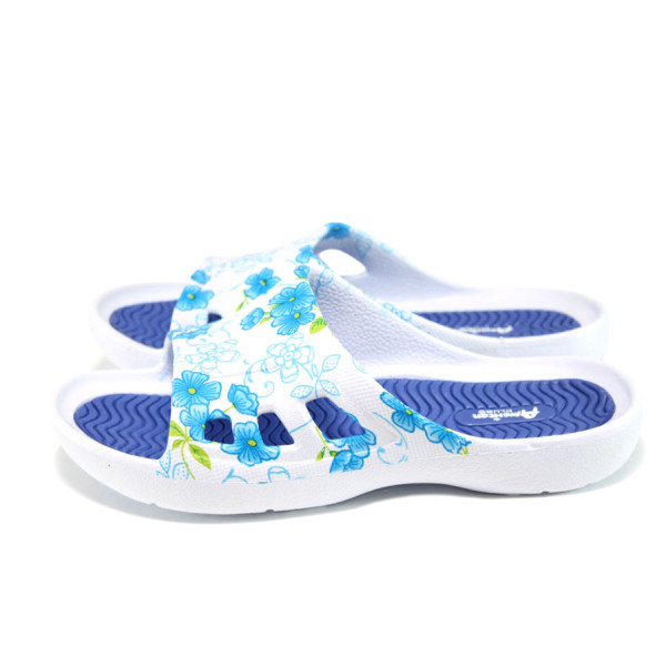 Сини дамски чехли, pvc материя - всекидневни обувки за лятото N 100010892