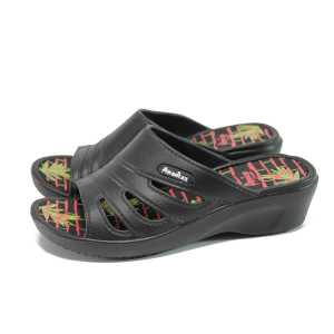 Черни дамски чехли, pvc материя - всекидневни обувки за лятото N 100010890