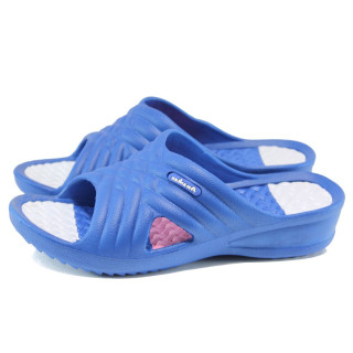 Сини дамски чехли, pvc материя - всекидневни обувки за лятото N 100010897