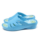 Сини дамски чехли, pvc материя - всекидневни обувки за лятото N 100010891