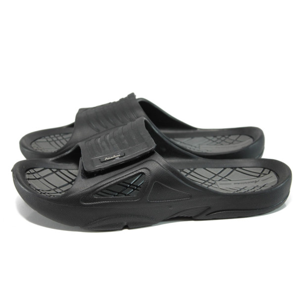 Черни анатомични джапанки, pvc материя - всекидневни обувки за лятото N 100010955