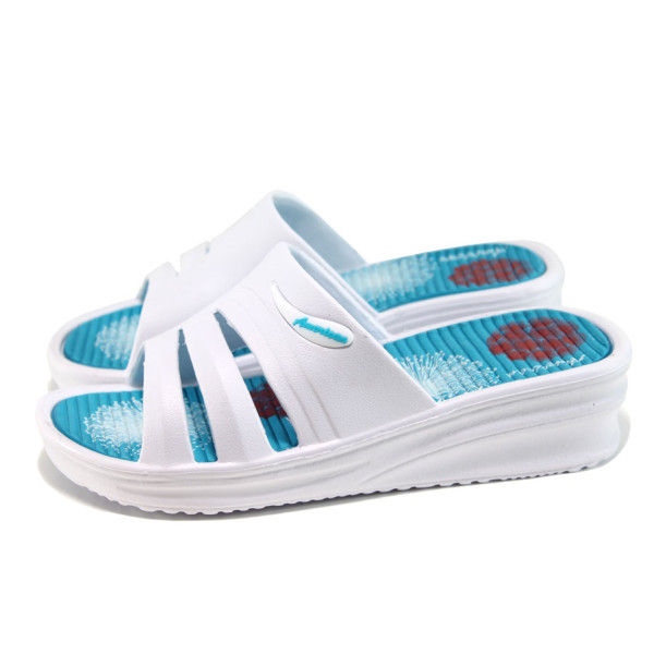 Бели джапанки, pvc материя - ежедневни обувки за лятото N 100010985