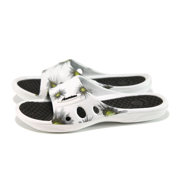 Бели джапанки, pvc материя - ежедневни обувки за лятото N 100010974