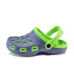 Сини дамски чехли, pvc материя - всекидневни обувки за лятото N 100010935