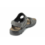 Сиви анатомични мъжки сандали, здрава еко-кожа - ежедневни обувки за есента и зимата N 100011180