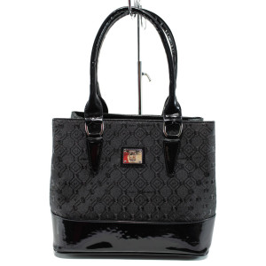 Черна дамска чанта, здрава еко-кожа - удобство и стил за вашето ежедневие N 10009974