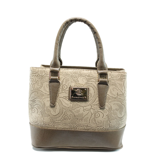 Бежова дамска чанта, здрава еко-кожа - удобство и стил за вашето ежедневие N 10009975