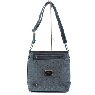 Тъмносиня дамска чанта, здрава еко-кожа - удобство и стил за вашето ежедневие N 10009988