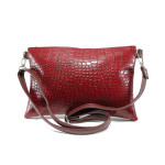 Червена дамска чанта, еко-кожа с крокодилска шарка - удобство и стил за вашето ежедневие N 10009993