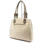 Бежова дамска чанта, здрава еко-кожа - удобство и стил за вашето ежедневие N 100010117
