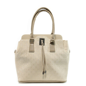 Бежова дамска чанта, здрава еко-кожа - удобство и стил за вашето ежедневие N 100010856