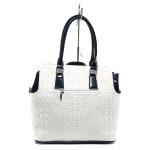 Бяла дамска чанта, здрава еко-кожа - удобство и стил за вашето ежедневие N 100010857