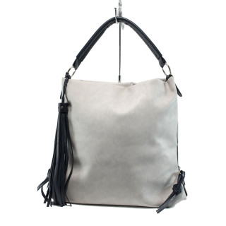 Сива дамска чанта, здрава еко-кожа - удобство и стил за вашето ежедневие N 100010869
