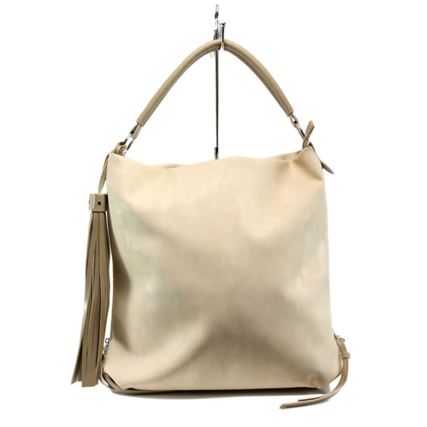 Бежова дамска чанта, здрава еко-кожа - удобство и стил за вашето ежедневие N 100010870