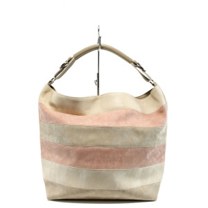 Бежова дамска чанта, здрава еко-кожа - удобство и стил за вашето ежедневие N 100010867