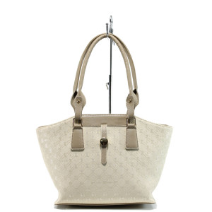 Бежова дамска чанта, здрава еко-кожа - удобство и стил за вашето ежедневие N 100010917