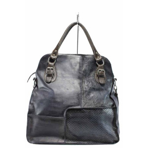 Синя дамска чанта, естествена кожа - удобство и стил за вашето ежедневие N 100011616