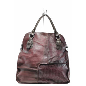 Винена дамска чанта, естествена кожа - удобство и стил за вашето ежедневие N 100011617