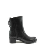 Черни анатомични дамски боти, естествена кожа - всекидневни обувки за есента и зимата N 100011788