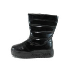 Черни дамски боти, лачена еко кожа - всекидневни обувки за есента и зимата N 10009807