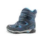 Сини юношески боти, здрава еко-кожа - всекидневни обувки за есента и зимата N 10009811