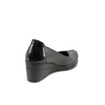 Черни анатомични дамски обувки с платформа, естествена кожа и лачена естествена кожа  - всекидневни обувки за пролетта и лятото N 10009912